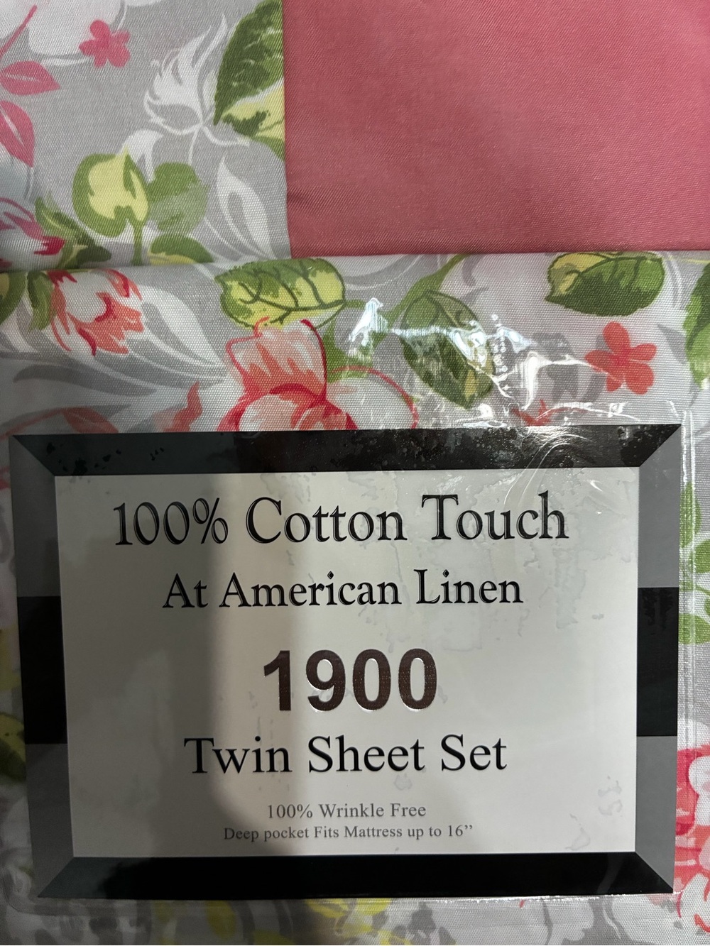 Twin Floral Sheet Set with Pink Accent - Picture 4 of 6